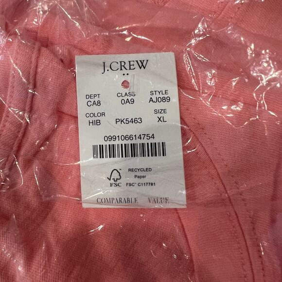 NWT J. Crew Hibiscus Pink Girlfriend Crewneck Cotton Tee - SIZE XL - Picture 6 of 10